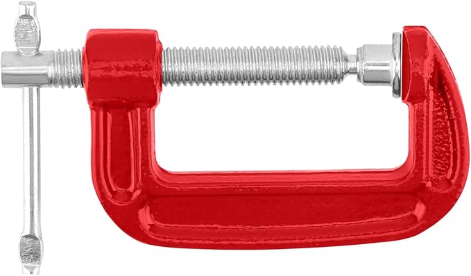 15 PCS 2 Inch Red C Clamps, Malleable Iron G Clamp, Small G Clamps with Sliding T-Handle for Woodworking Welding Building