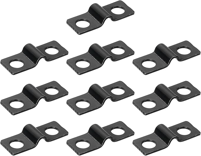 uxcell 100Pcs U-Shaped Pipe Clamp, 1/8 Inch(3mm) 2 Hole U-Tube Strap Clamp Heavy Duty Connector Bracket for Conduit Cables Wire Cord, Black