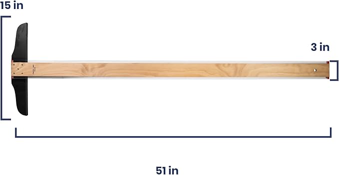 Pacific Arc 48 Inch T Square, Traditional Maple Blade with Acrylic Edge