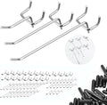 60Pcs Pegboard Hooks,2/4/6 inch Peg Board Hooks for Hanging.These Durable pegs fit 1/4" pegboard,Ideal peg Board Organizer Accessories for Tools,Kitchens,or Stores 1“ Hole Pitch