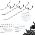 60Pcs Pegboard Hooks,2/4/6 inch Peg Board Hooks for Hanging.These Durable pegs fit 1/4" pegboard,Ideal peg Board Organizer Accessories for Tools,Kitchens,or Stores 1“ Hole Pitch