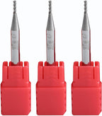 Metric Micrograin Carbide Square End Mill 2 Flute 3 PCS 0.4MM 【 ≈0.01575 inch】 HRC55° for Milling Alloy Steels Hardened Steel, Metal & More Mill Bits Sets for Professionals & DIYers