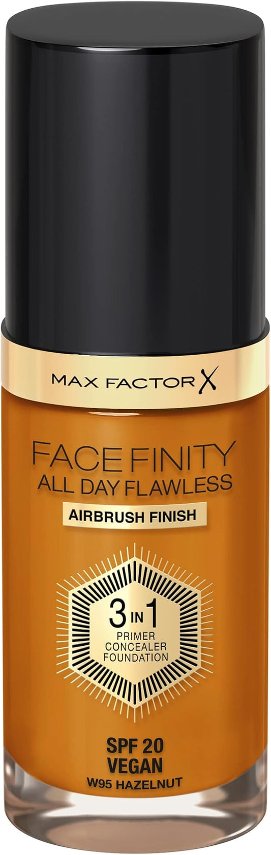 Max Factor Facefinity 3-in-1 All Day Flawless Foundation SPF 20, 95 Hazelnut, 30 ml-VeraVaultWomen
