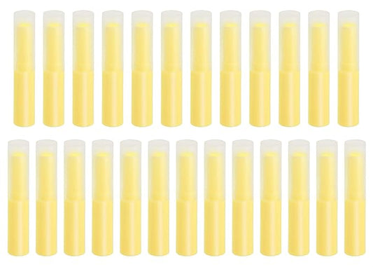 0.14oz Empty Flavored Lip Balm Container Tubes Plastic Homemade Moisturizing Lip Stick with Caps Bulk Fit for Women Adult DIY Making Supplies, 25 Count (Yellow)-VeraVaultWomen