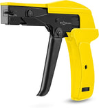 42712 Zip Tie Gun/Cable Tie Install Tool, Adjustable Tension with Built-In Cutter, for Nylon Ties up to 1/4”- Yellow