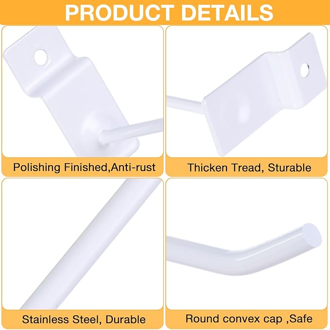 Moxweyeni 100 Pack Slatwall Hooks Slatwall Accessories Slat Wall Hanging Pegboard Hangers Slat Board Display Hooks for Retail Garage Organization Gridwall, White(7.8 Inch)