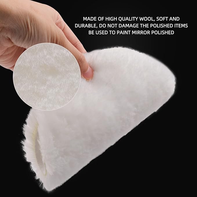 Buffing Polishing Pads, 7Pcs 7"(180mm) Waffle Foam Buffing Pads Polishing Pads Wool Pad Kit for 7Inch Backing Plate RO/DA/GA Car Polisher Boat Compounding, Polishing and Waxing