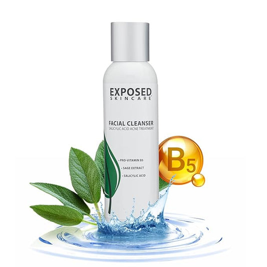 Exposed Skin Care Acne Facial Cleanser - Gentle Face Wash with Salicylic Acid for Acne Prone Skin - Pore Clarifying Acne Treatment for All Ages, Skin Types-VeraVaultWomen