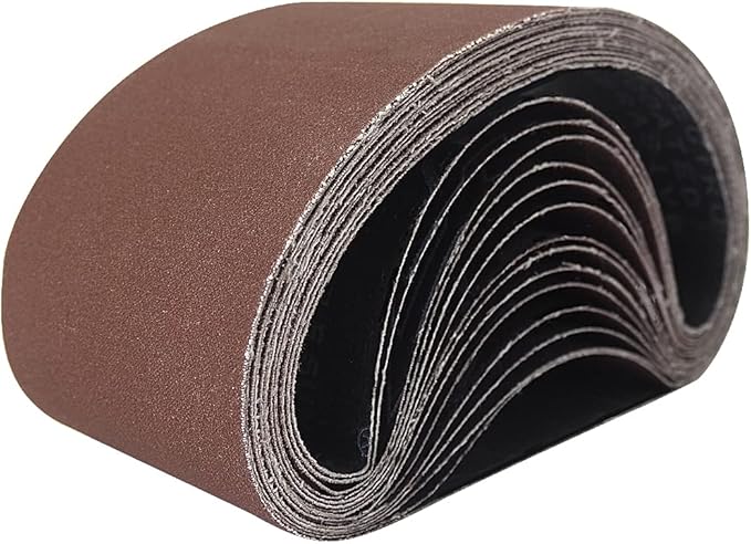 15 Pcs 4 x 21 Inch Assorted Aluminum Oxide Sanding Belts - 80/120/150/240/400 Grit