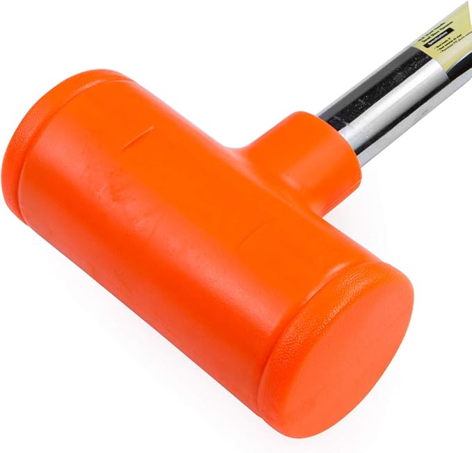 Stark USA 6-Pounds Dead Blow Hammer 6-lbs with Non-Slip Unibody Molded | Checkered Grip | Spark and Rebound Resistant, Orange