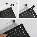 Pegboard Rack Garage Storage Steel Horizontal Peg Board Pack,Steel Pegboard Heavy Duty- 4 Pack 16-Inch X 16-Inch Metal Peg Board Tool Organization Panels(Black)