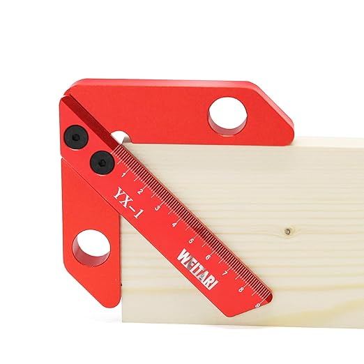 Center Measuring Tool,Center Finder, Line Gauge Center Finder, 45/90 Degree Right Angle Line Gauge Carpenter Ruler,Aluminum Alloy Woodworking Center Scribe Square Center Scribe 90mm