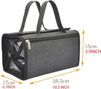 Large Capacity Hanging Eco Polyester Travel Toiletry Bag Makeup Cosmetic Bag 4-in-1 Roll-Up Make Up Storage Organizer With 4 detachable Removable Zipper Clear TPU Pouches & Hook