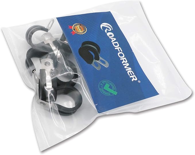 1.25" Cable Clamp Stainless Steel Rubber Cushioned Insulated Metal Clamp, Tube Holder for Tube, Pipe or Wire Cord Installation (12 Pack)