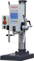 KAKA INDUSTRIAL Variable Speed Bench Drill Press,GD-25B 0.9kW 220V 3-Phase, 8-Speed (130-3200 RPM), Cast Iron Benchtop, 25mm Max Drilling, MT3 Taper