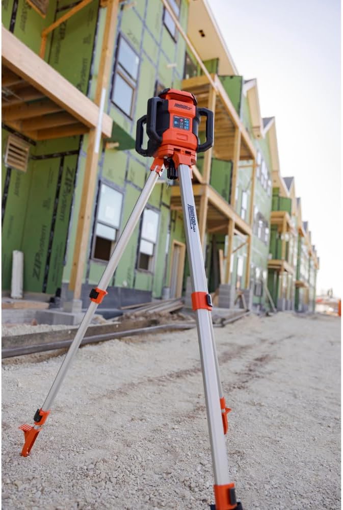 Johnson Level & Tool JRT300-RDHV-K Self-Leveling Red Dual Slope Rotary Laser Kit, 4,000FT Range, Hard-shell Carry Case, Lithium Ion Batteries, Magnetic Target, Laser Detector, Remote Control