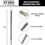 1 Inch x 18 Inch SDS Plus Rotary Hammer Drill Bit, Carbide Tipped for Brick, Stone, and Concrete (1" x 18")
