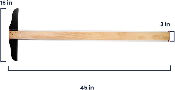 Pacific Arc 42 Inch T Square, Traditional Maple Blade with Acrylic Edge