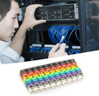 100Pcs Digital Tube Wire Labels Cable Markers Plastic Clip-On Colorful Numbered 0-9 C-Shape for Multi-Type Cables (4mm²)