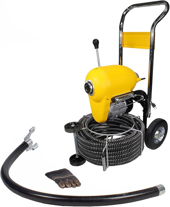 Steel Dragon Tools K1500A Drain Cleaning Machine for 2–8 Inch Pipes – 60 FT x 1-1/4 Inch Cable for Plumbing Drain Cleaning