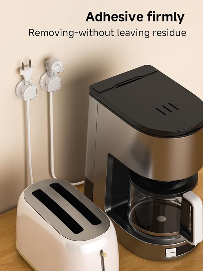 Magnetic Cable Clips, Adjustable Cord Holder Management, Adhesive Wire Keeper Organizer for Home Office Desk Phone PC Car Wall Desktop Nightstand Appliance (9-PCS White)