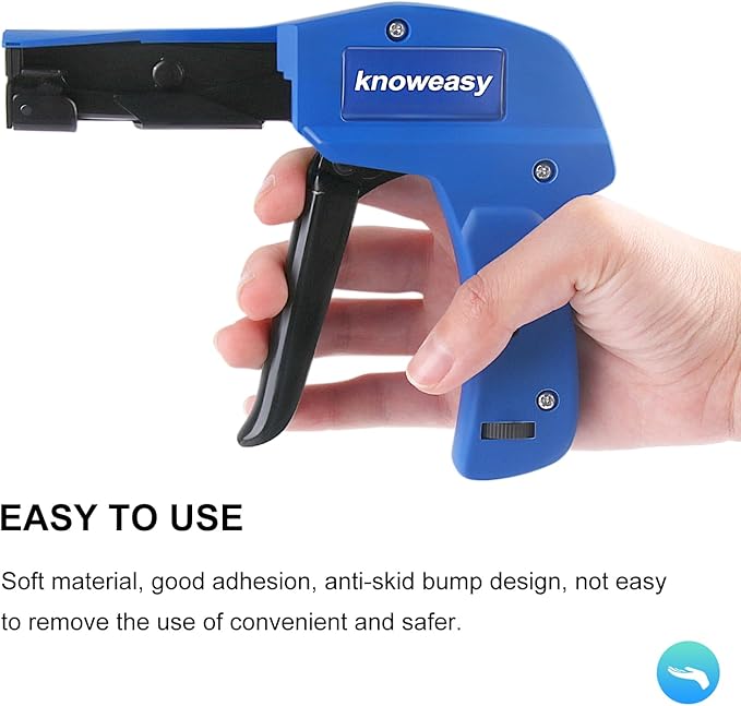 Cable Tie Gun,Knoweasy Fastening Cable Tie Tool,Die-Cast Steel Flush Cut Zip Tie Tool with Steel Handle for Nylon Cable,7 Inches Length Zip Tie Gun