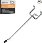 INCLY 50 Pack Pegboard Hooks, 4 Inch Metal Peg Board Hooks Accessories, Peg Board Tool Hangers Fit for 1/8“ and 1/4" Pegboard Hanging Tools for Garage, Craft Room, Kitchen, Store