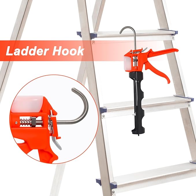 Caulking Gun, Silicone Sealant Caulk Gun for Caulking/Filling/Sealing, No Drip Hand Caulk gun with Ergonomic Grip,18:1 Thrust Ratio, Iron Smooth Rod for 10oz Caulk tubes