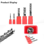 1/8" Carbide End Mill Bits Set for Alloy & Hardened Steels - Hrc55 Micro Grain, 4-Flute Milling Cutter with AlTiN Coating, CNC Router Bits, High-Performance Milling Bits