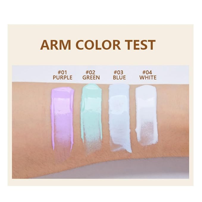 MAEPEOR Moisturizing Face Primer 4 Colors Long Lasting Matte Face Primer For Neutralizing Uneven Skin Tones & Brightening Complexion (02 Green)-VeraVaultWomen
