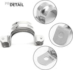 10Pcs 2 Inch Stainless Steel Large Conduit Clamps, Two Hole Strap U Bracket Rigid Pipe Strap Metal U Clamp Conduit Strap Tension Clips U-tube Clamp Heavy Duty