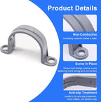 1-1/4 Inch PVC Pipe Strap, 2-Holes Conduit Pipe Clamps Plastic Pipe Supports (Grey, 20 Pcs)