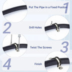 5PCS Reinforced Rigid Pipe Strap Clamp 2-7/8 Inch Conduit Clamp with Rubber Straps, Pipe Brackets for Mounting 2 Hole U Clamps Brackets Strap Hanger Tube Tension Clips Heavy Duty