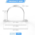 12Pcs 6 5/16 Inch (160mm) 304 Stainless Steel Conduit Clamps, U-Tube Strap Pipe Clamp 2 Hole Strap U Bracket Rigid Pipe Metal Conduit Strap Tension Clips U-tube Clamp