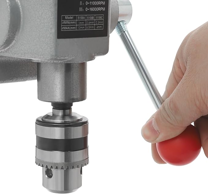 340W Portable Bench Drill Press, 50HZ Brushed Pure Copper Motor Mini Drilling,Corded Mini Table Drill with 3-Level Speed,High-Precision 0.98 Inch Depth Tabletop Drilling Machine