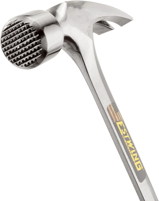 ESTWING Framing Hammer - 30 oz Long Handle Straight Rip Claw with Milled Face & Shock Reduction Grip - E3-30SM