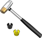 Small Brass Hammer with 4 Interchangeable 1-Inch Heads: Brass, Nylon, Aluminum, Rubber, Hammer Mallet for Jewelry, DIY Projects and More