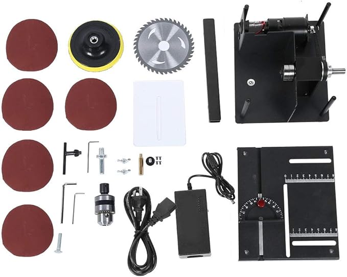 Focket Sliding Compound Miter Saw, Multifunctional Mini Table Saw, 3000rpm, 35mm Cutting Depth, 0-90 Bevel Cutting, Extensible Table, Crosscutting, Versatile Material Cutting