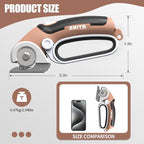 ZEITE 4V Cordless Electric Scissors Cardboard Cutter with 2 Blades,Storage Case,Rotary Cutter for Box Plastic Carpet Fabric, Easy to Hold and Safe,Mocha