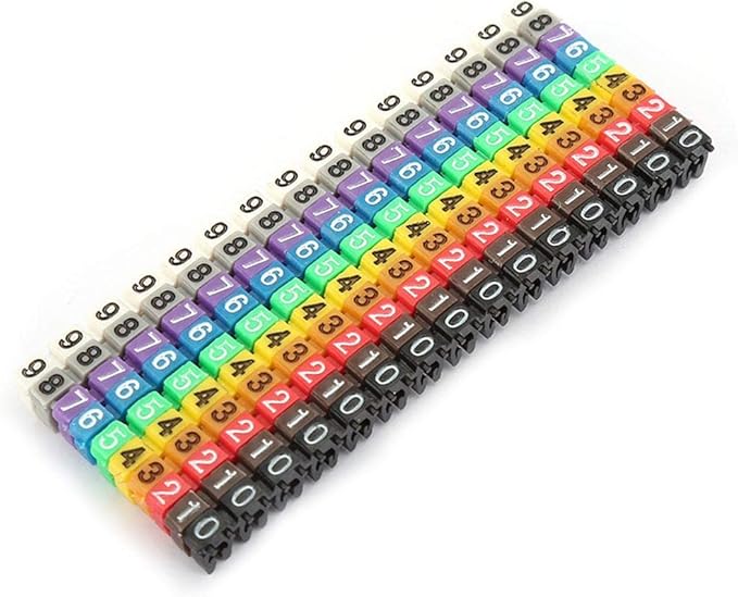 Clip on Wire Markers Wire Number Labels Colorful Cable Numbering Marker Tube for Marking The Color Coded Cables(150PCS KCM-1.5MM 1.5)