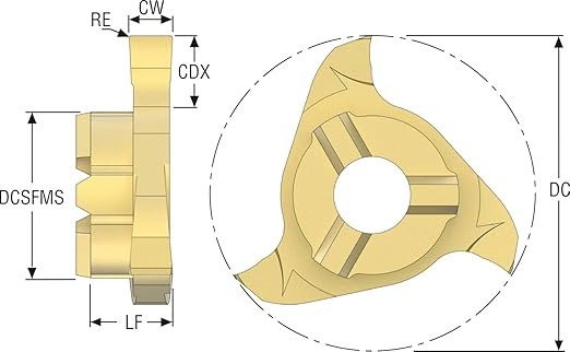 Seco Tools 03041958 (Pack of 2) Carbide PVD Replaceable Head Disc Mill R335.14-217415.12Z3-M03 F32M, 0.8543" Cutting Diameter, 0.1677" Cutting Width, 3 Cutting Teeth