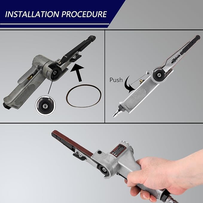 Pneumatic Belt Sander Air Powered 1.5HP 6CFM Air Tools 3/8" Handheld Belt Sander Mini Belt Sander