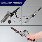 Pneumatic Belt Sander Air Powered 1.5HP 6CFM Air Tools 3/8" Handheld Belt Sander Mini Belt Sander