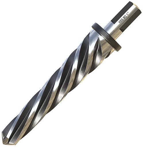 1" Bridge Construction Reamer, M2 HSS Taper Chucking Reamer Drill Bit with 5-Spiral Flutes Design for Steel, Alloy, Aluminum, Wood and Plastic