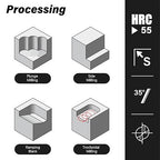 5/16" Micrograin Carbide Square End Mill Set 2 Flute HRC 55 AlTiN Coating End Milling Bits for Milling Alloy Steels, Hardened Steel, CNC Router Bits