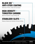 CRALY 10 Inch 50 Teeth Combination Saw Blade, 5/8 Inch Arbor Carbide Tipped Circular Saw Blade, Thin Kerf, Black Ice Coating, for Cutting Wood & Wood Composites with Table Saw, Miter Saw(C1050CT)