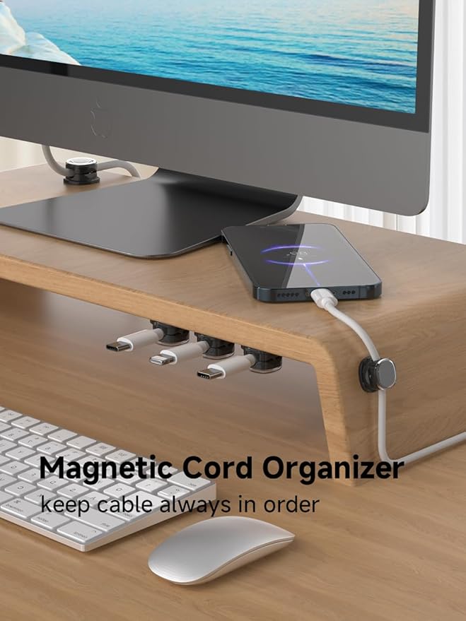 Magnetic Cable Clips, Adjustable Cord Holder Management, Adhesive Wire Keeper Organizer for Home Office Desk Phone PC Car Wall Desktop Nightstand Appliance (9-PCS Black)