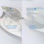 Jointown Anti-fog 3-ply Disposable Face Mask, Face Mask with Efficient Filter Media for Adult, Adjustable and Soft Nosepiece, Case of 1000