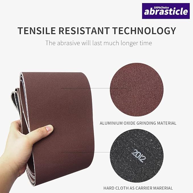 15 Pcs 4 x 21 Inch Assorted Aluminum Oxide Sanding Belts - 80/120/150/240/400 Grit