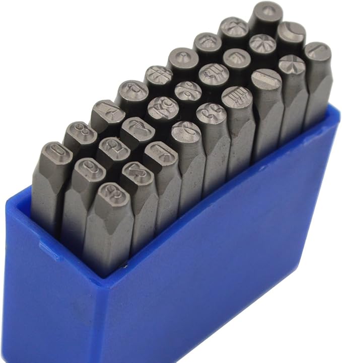 3/16 5mm Heavy Duty Carbon Steel Numbers Symbols Character Mark Code Hand Stamp Punch for Stamping Jewelry Sheet Metal Plate Mold Die Making